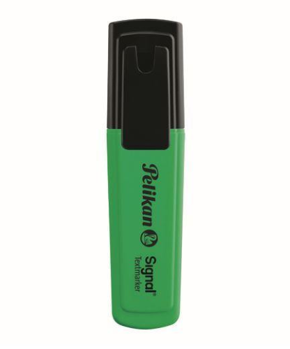 PELIKAN SIGNAL EVIDENZIATORE PUNTA A SCALPELLO 5 MM COLORE VERDE CONF. 10 Pz.